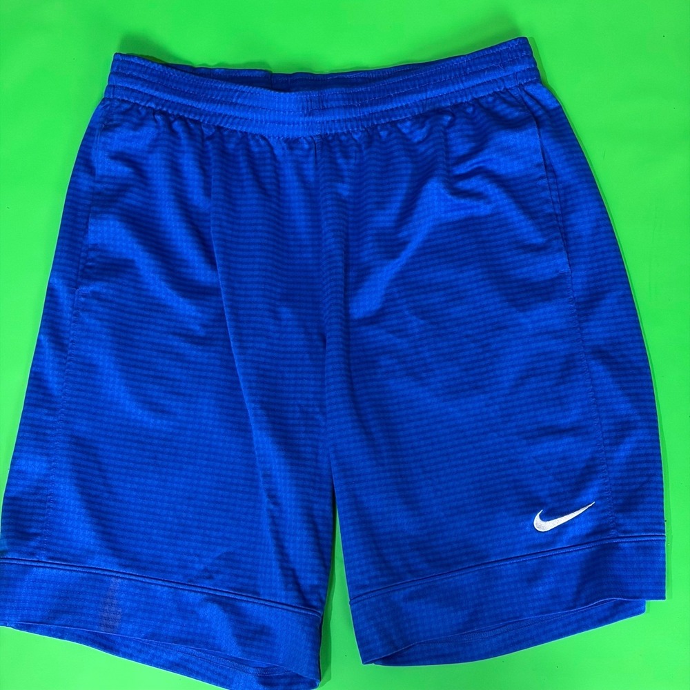 Nike Fastbreak Shiny Basketball Shorts Mens M Royal Blue Dri-FIT Mesh Swoosh EUC